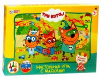 Умные игры. Настольная игра-ходилка Три кота с масками /20